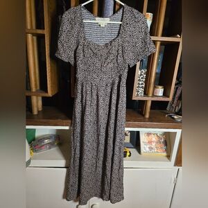 Saltwater Luxe Floral Print Midi Dress Xs